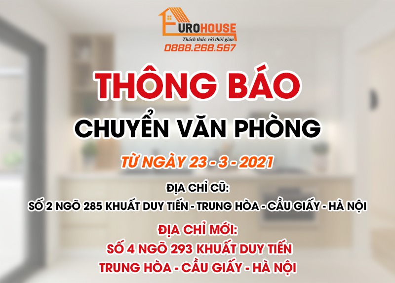 EuroHouse thông báo chuyển địa điểm kinh doanh tại Hà Nội