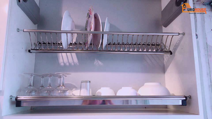 Tổng hợp các mẫu giá để bát đĩa inox trong tủ bếp hot nhất