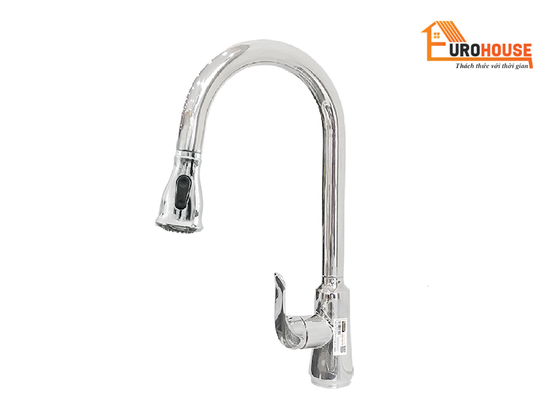 Vòi nước rửa chén nóng lạnh dây rút Konox KN1226BG, Chậu vòi Konox