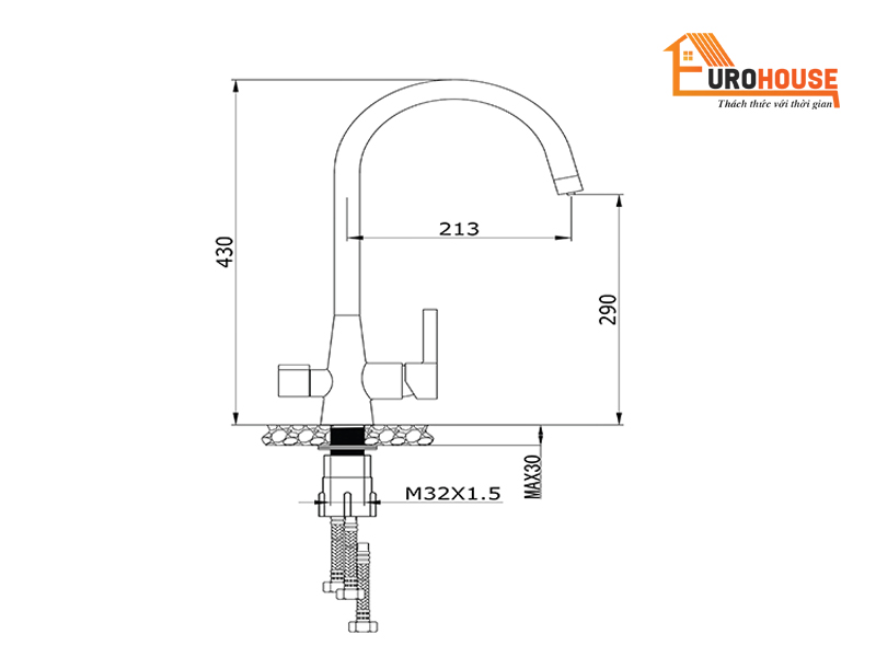 Vòi rửa chén nóng lạnh Konox 304 kết hợp RO tiêu chuẩn Tây Ban Nha